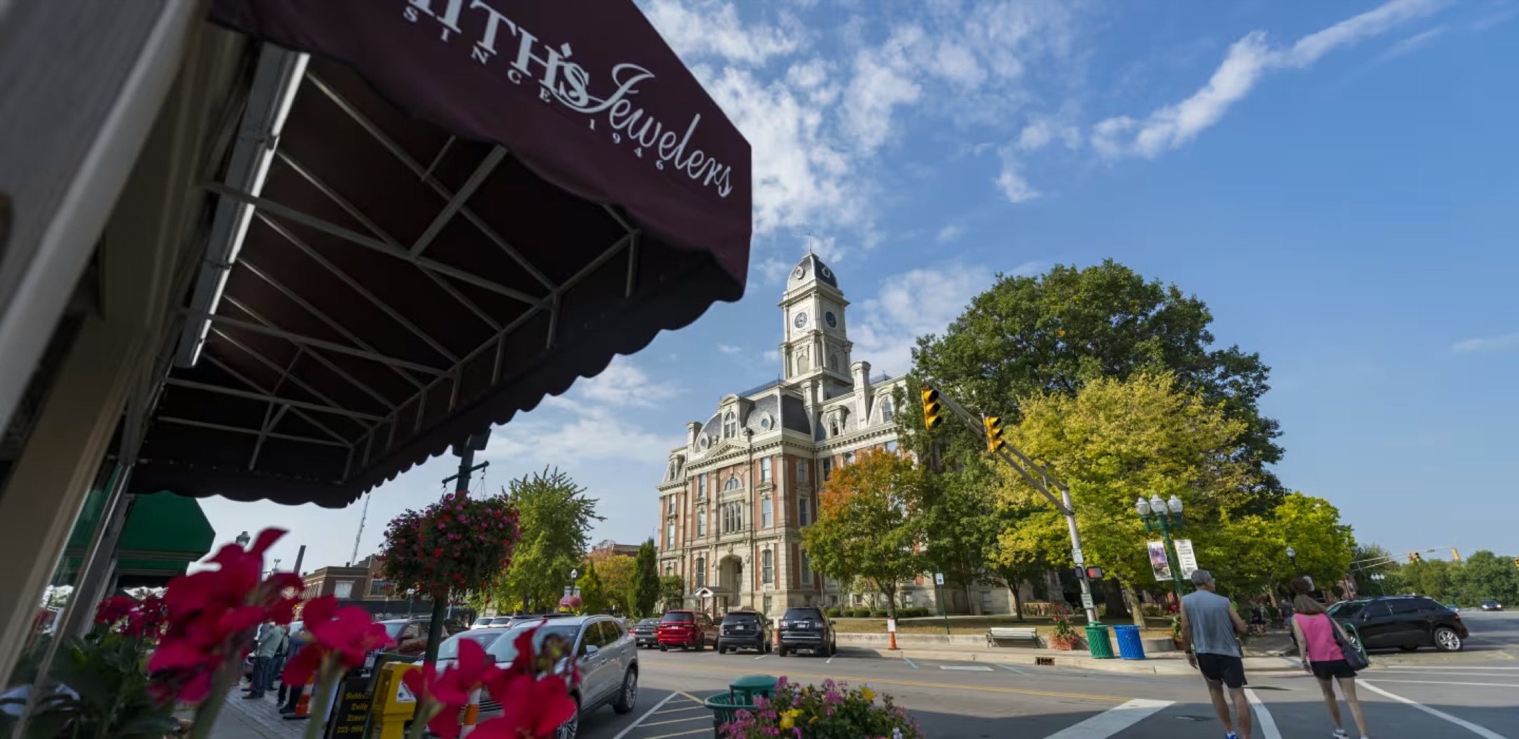 Downtown Noblesville and the Hamilton County courthouse